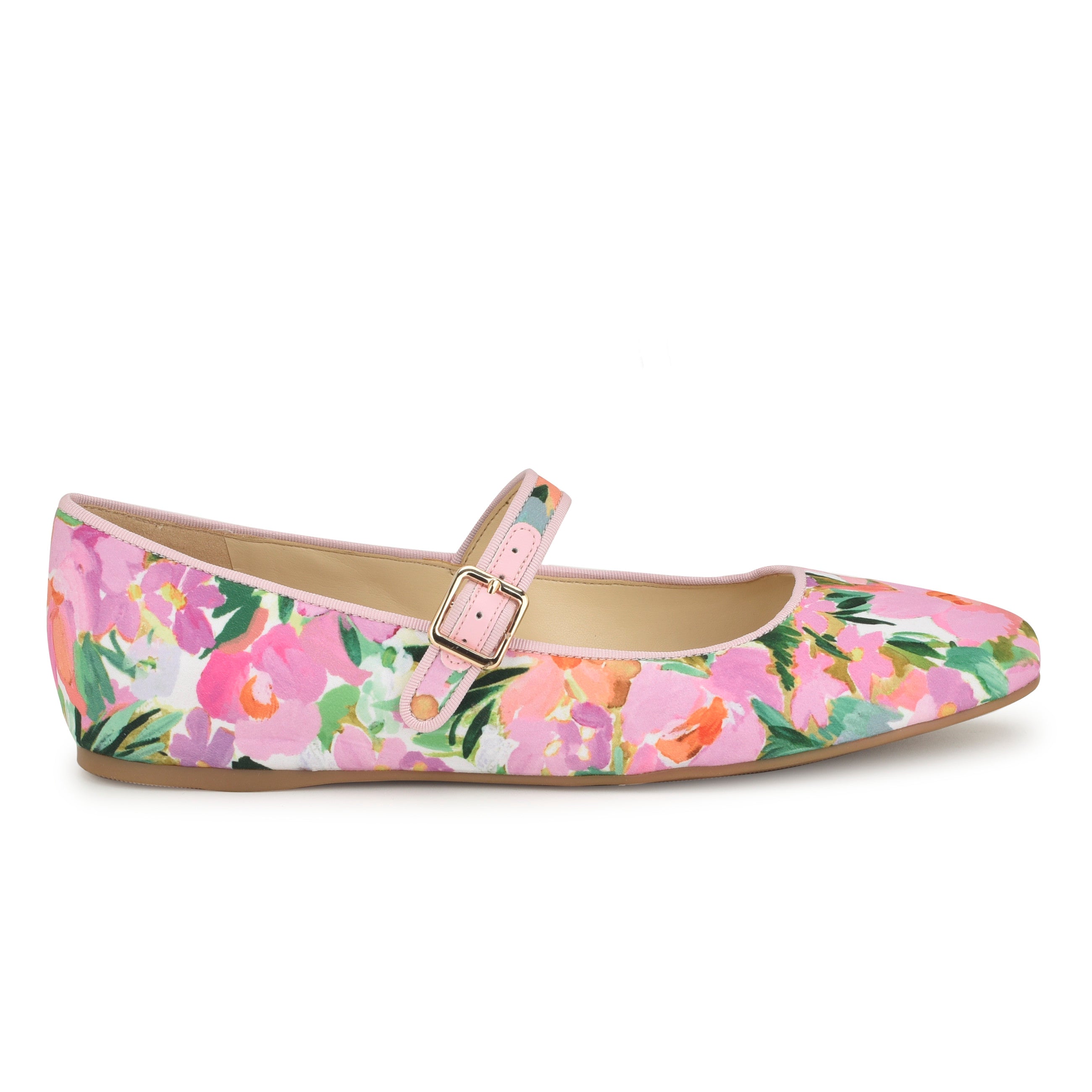 Women's Floral Mary Jane Shoes Pointed Toe Flats