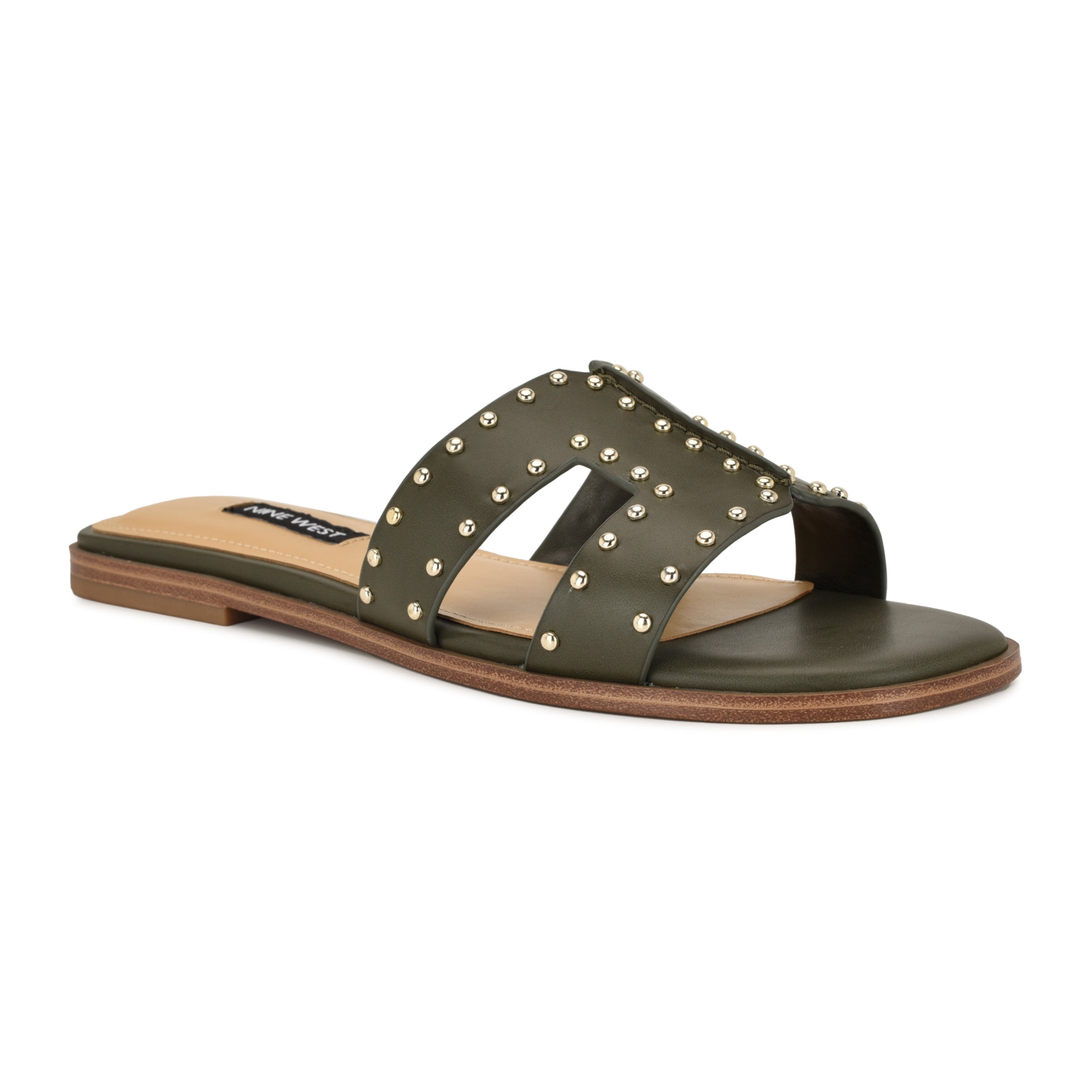 Giny Slip-On Flat Studded Sandals