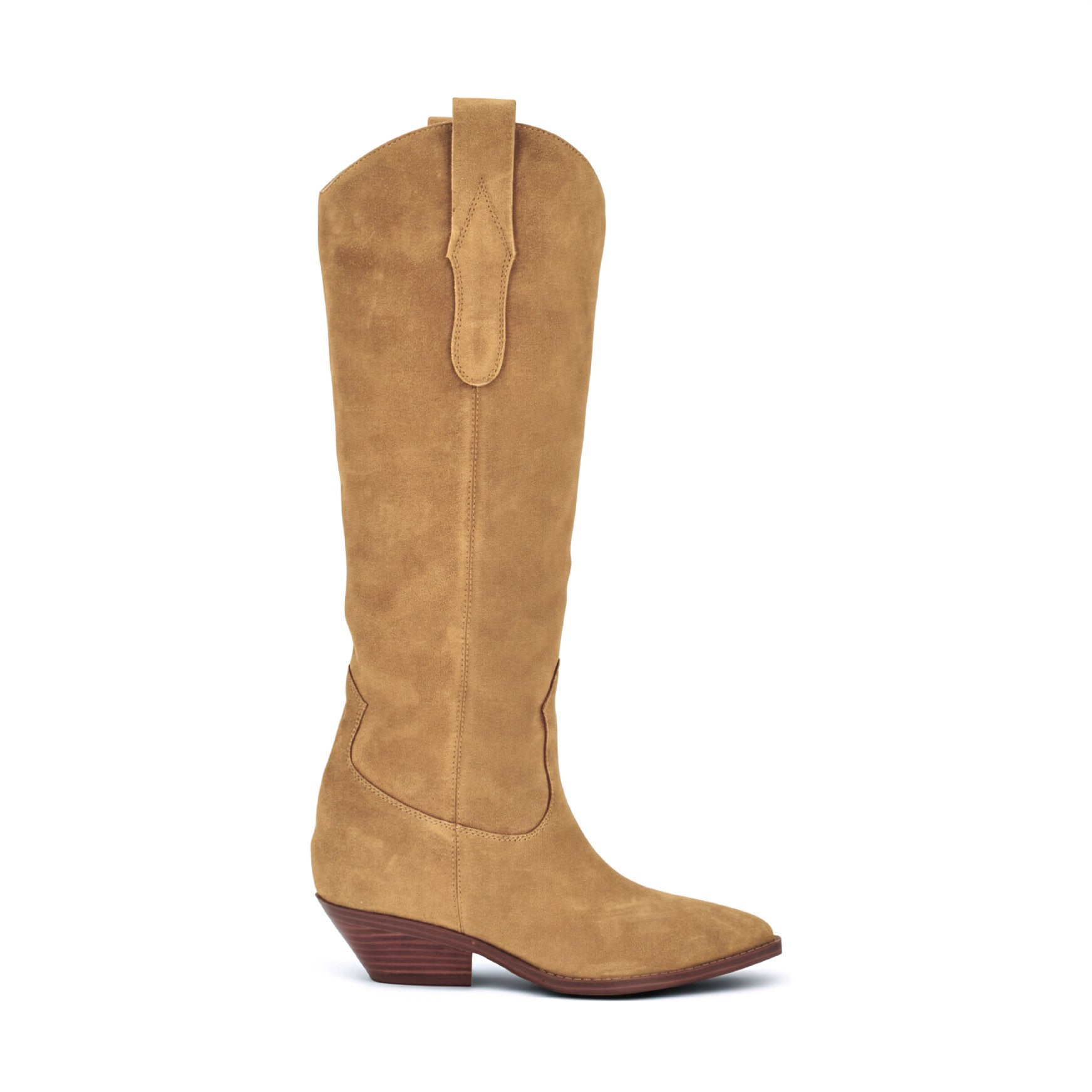 Women's Asken Leather Western Boots - Natural Suede | Nine West