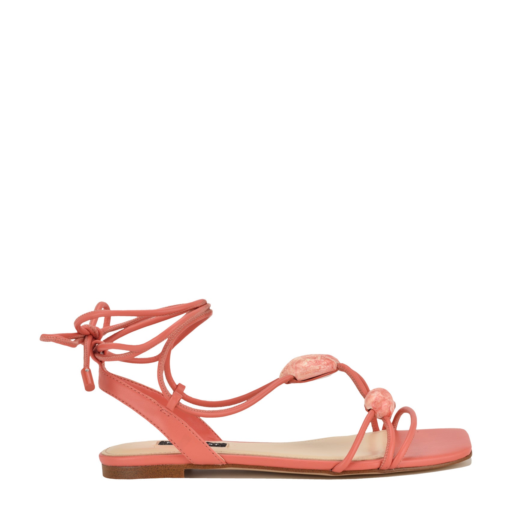 Women's Niraa Ankle Wrap Flat Sandals - Coral | Nine West