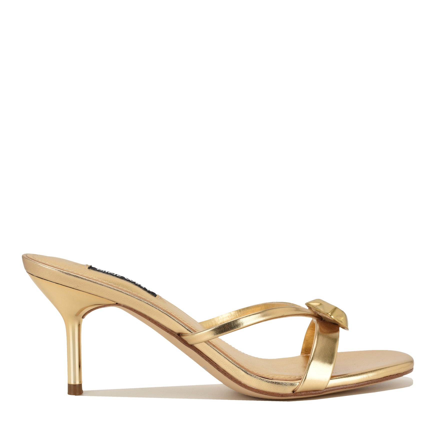 Women's Ernise Heeled Mule Sandals - Platino | Nine West