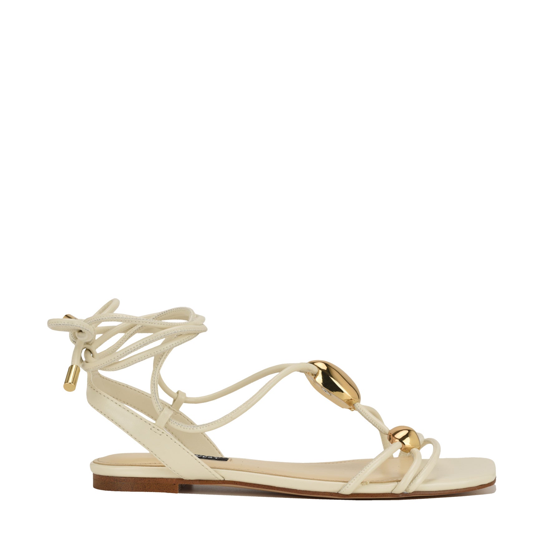 Women's Niraa Ankle Wrap Flat Sandals - Ivory | Nine West