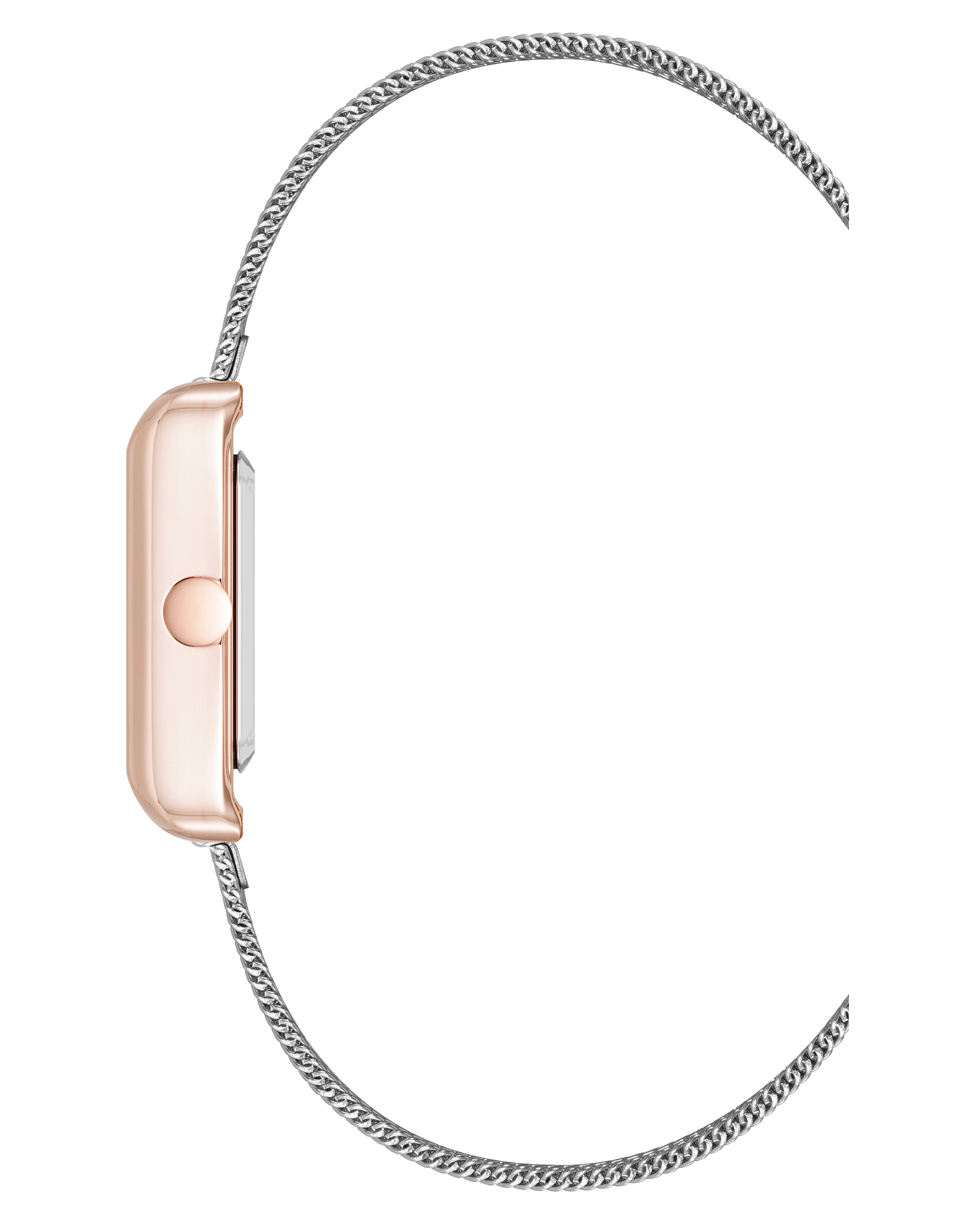 Mesh Bracelet Watch with Rectangular Case