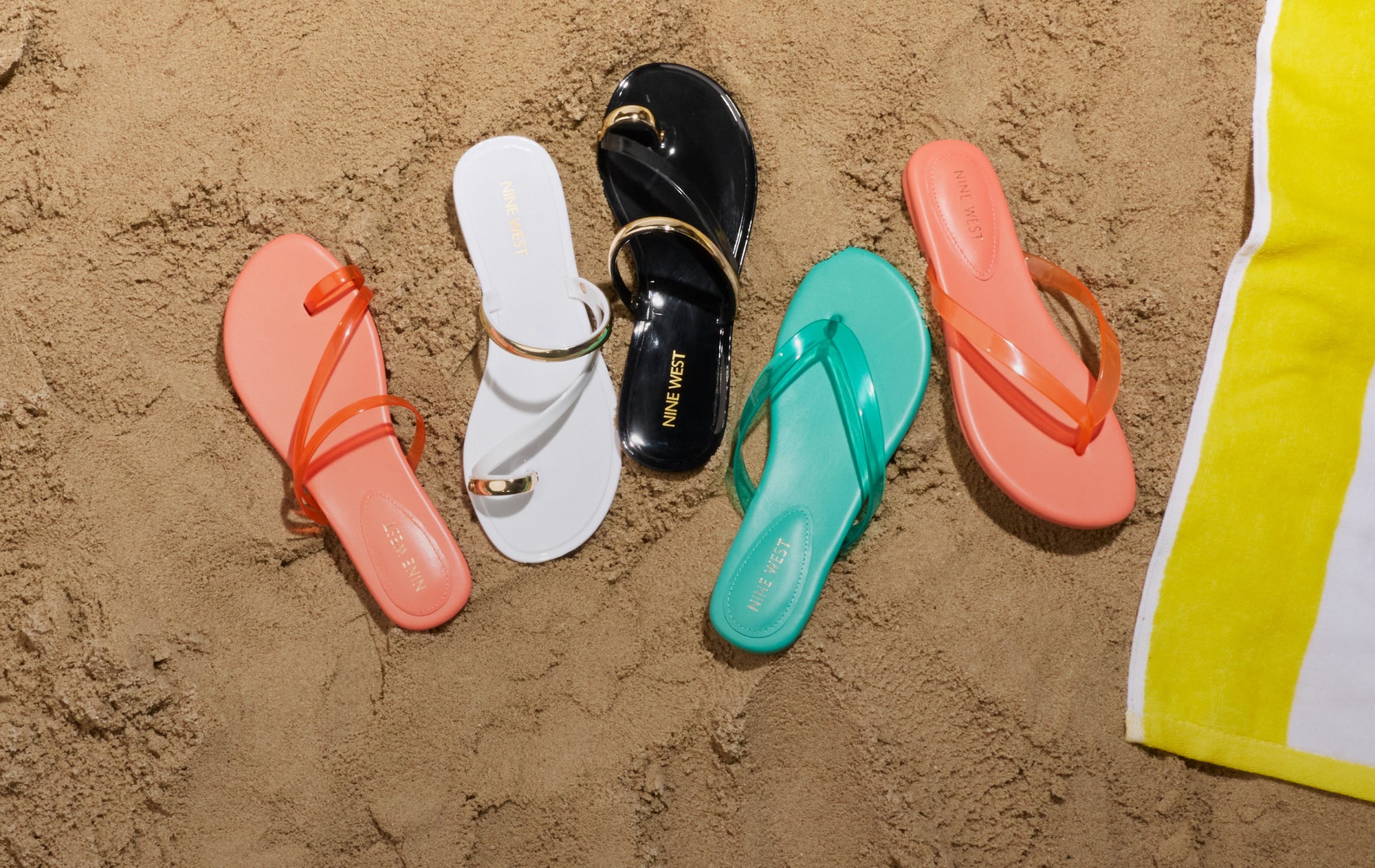 editorial banner featuring jelly sandals