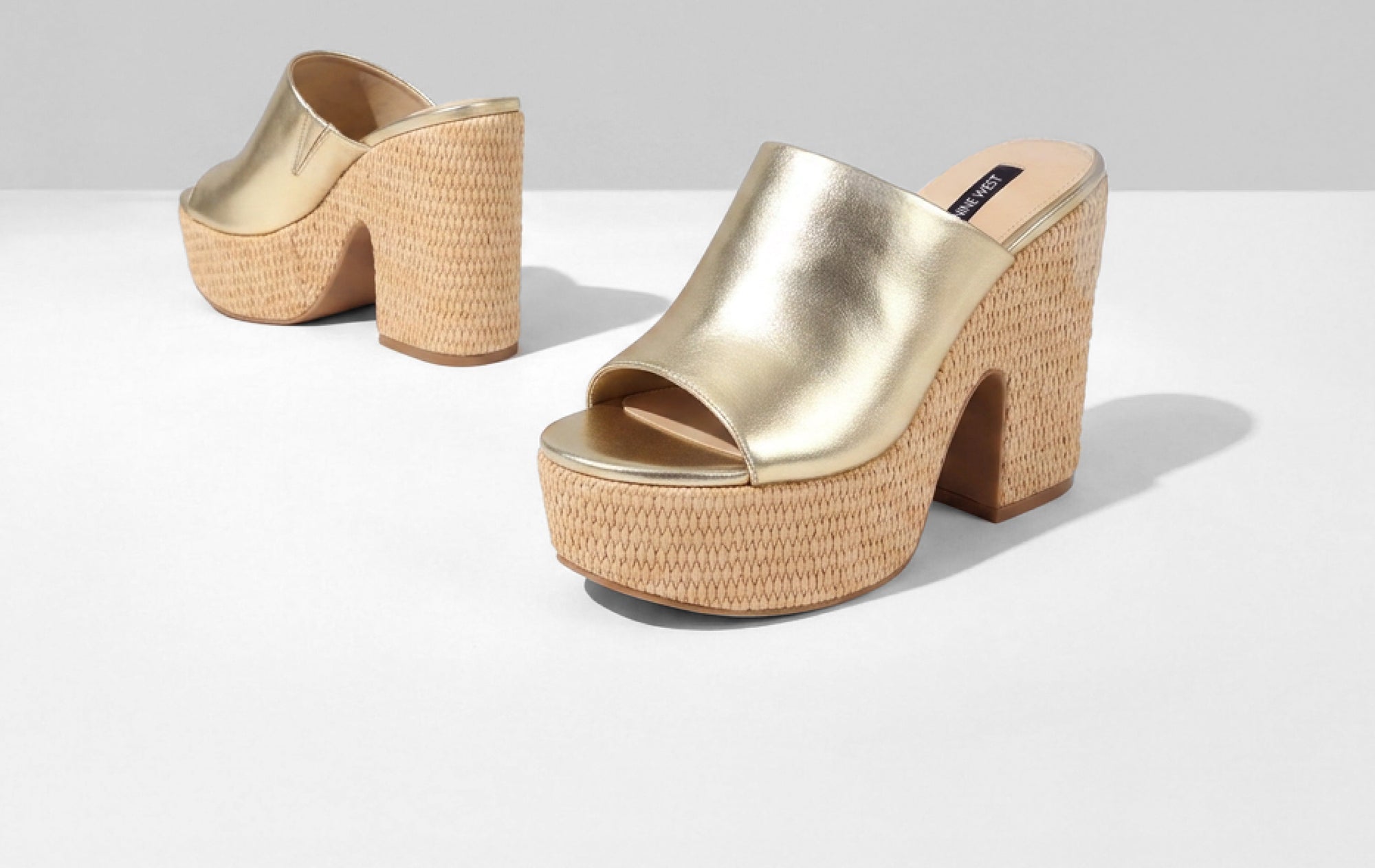 Editorial banner featuring platform sandals