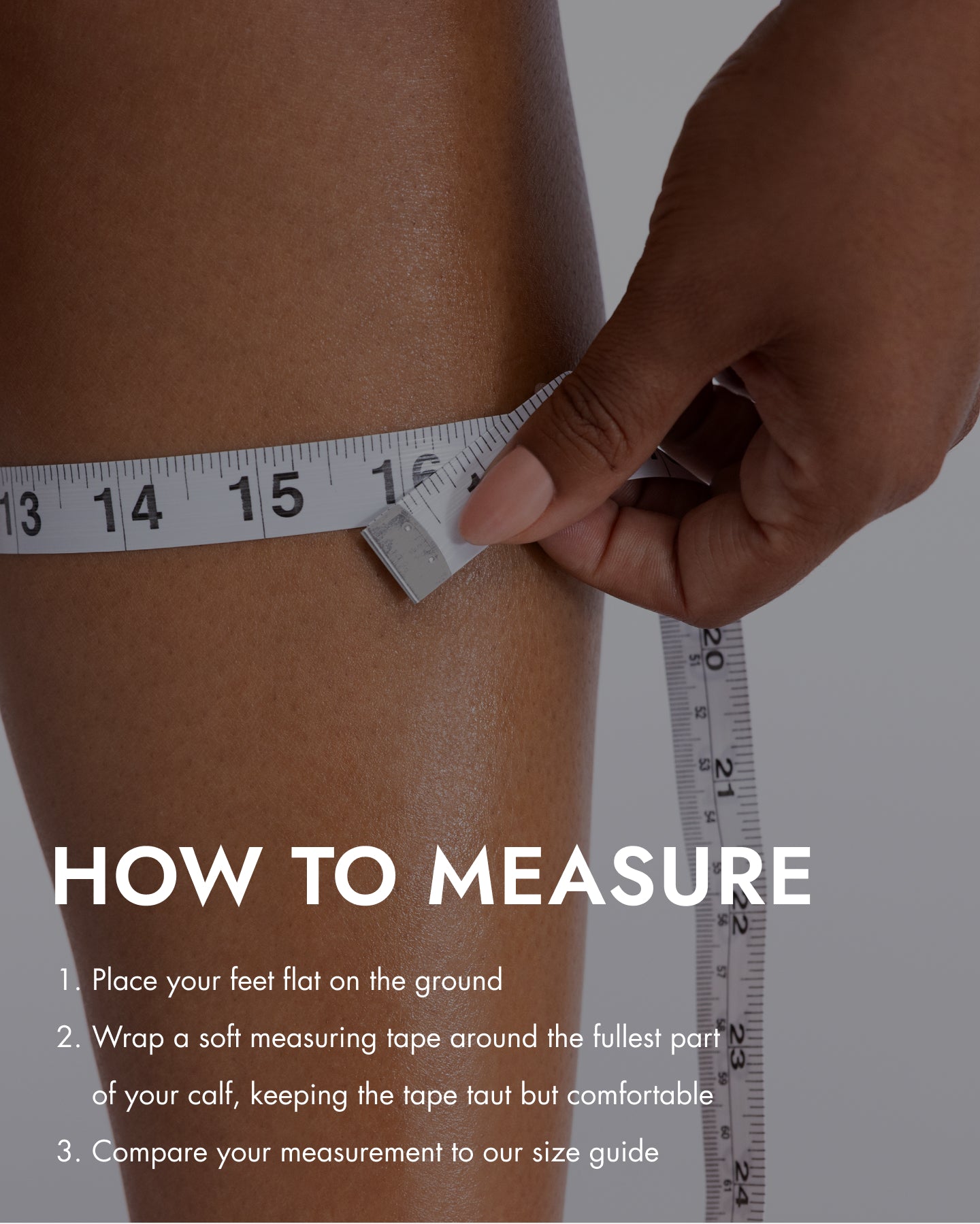 Editorial banner featuring measurement guide for calf boot measurement