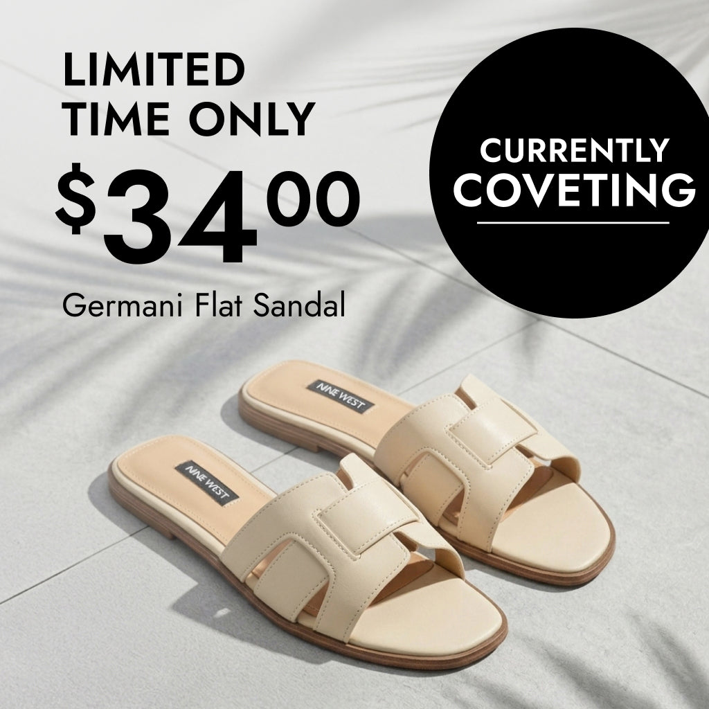Currently Coveting featuring Germani Flat Sandal Collection