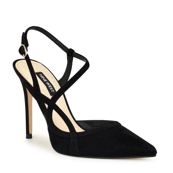 Nine west forty sale asymmetrical strappy pumps