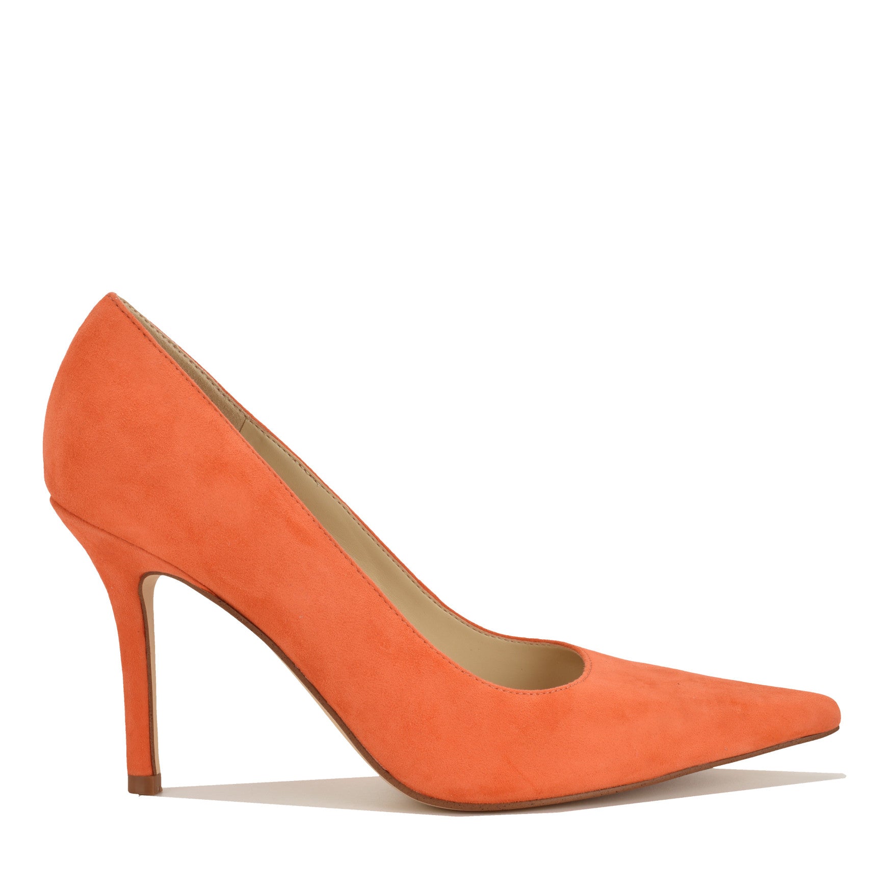 Women's Gemmha Leather Pointy Toe Pumps - Orange Suede | Nine West