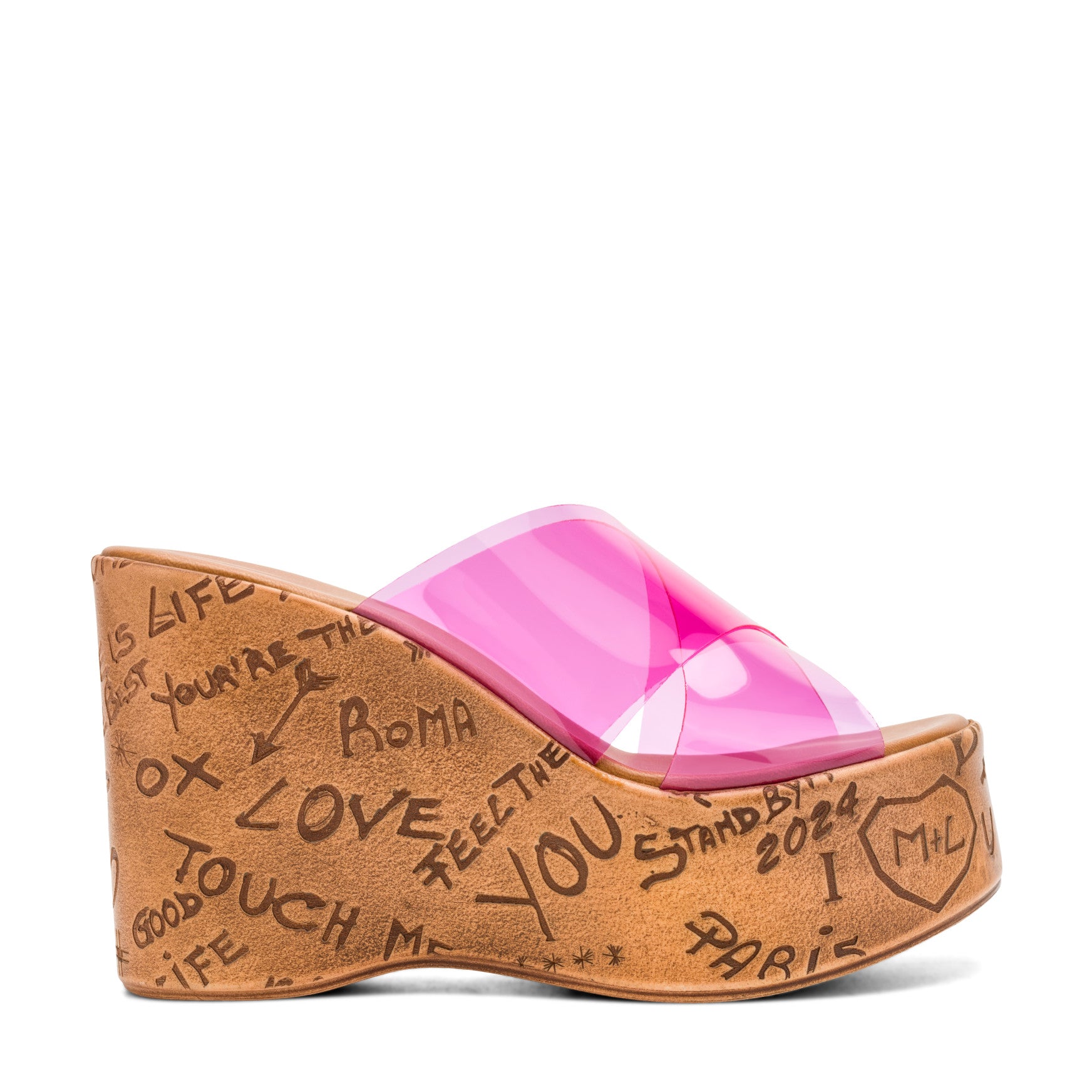 Women's Lezza Cross Band Platform Wedges - Pink | Nine West