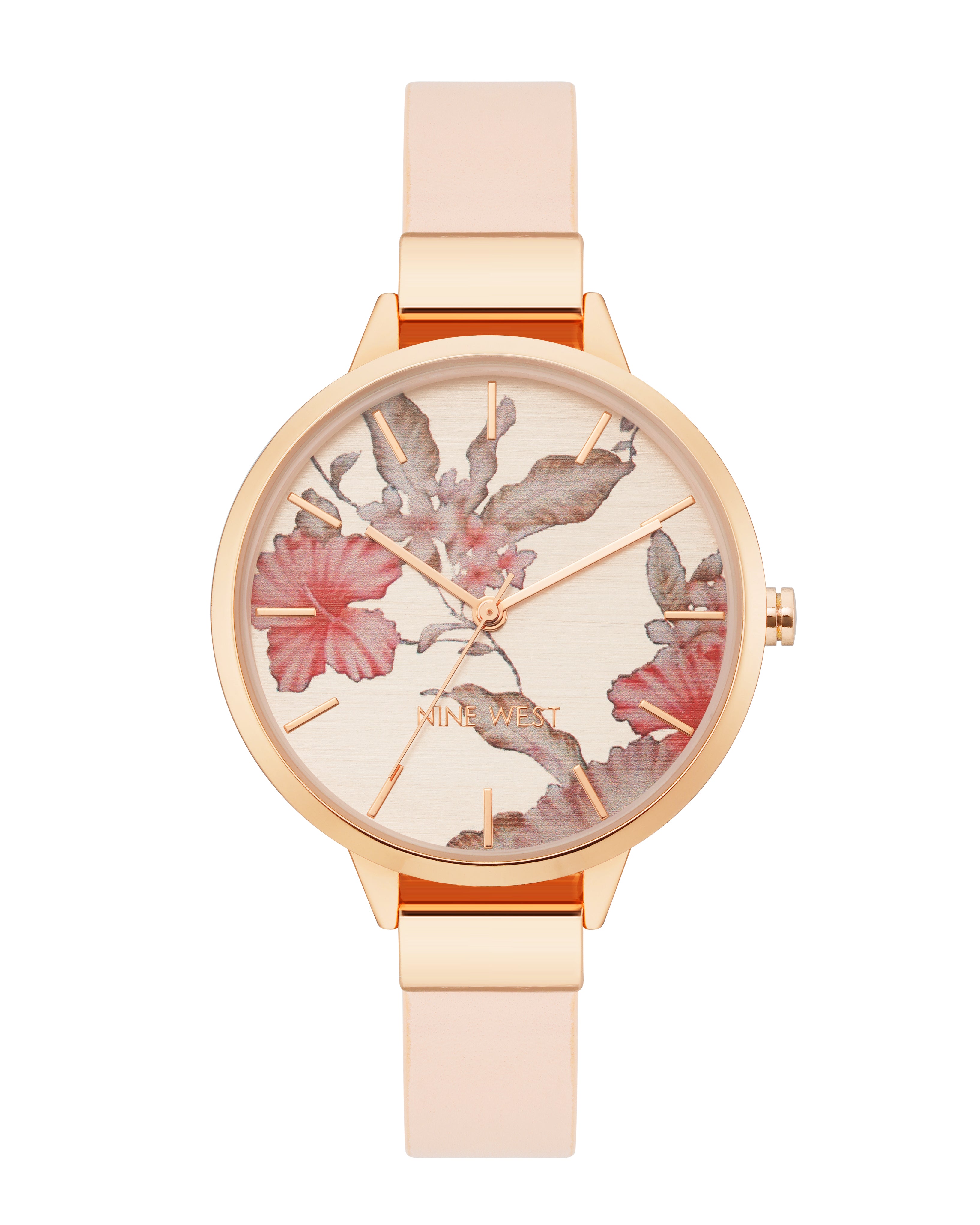 Floral Dial Strap Watch