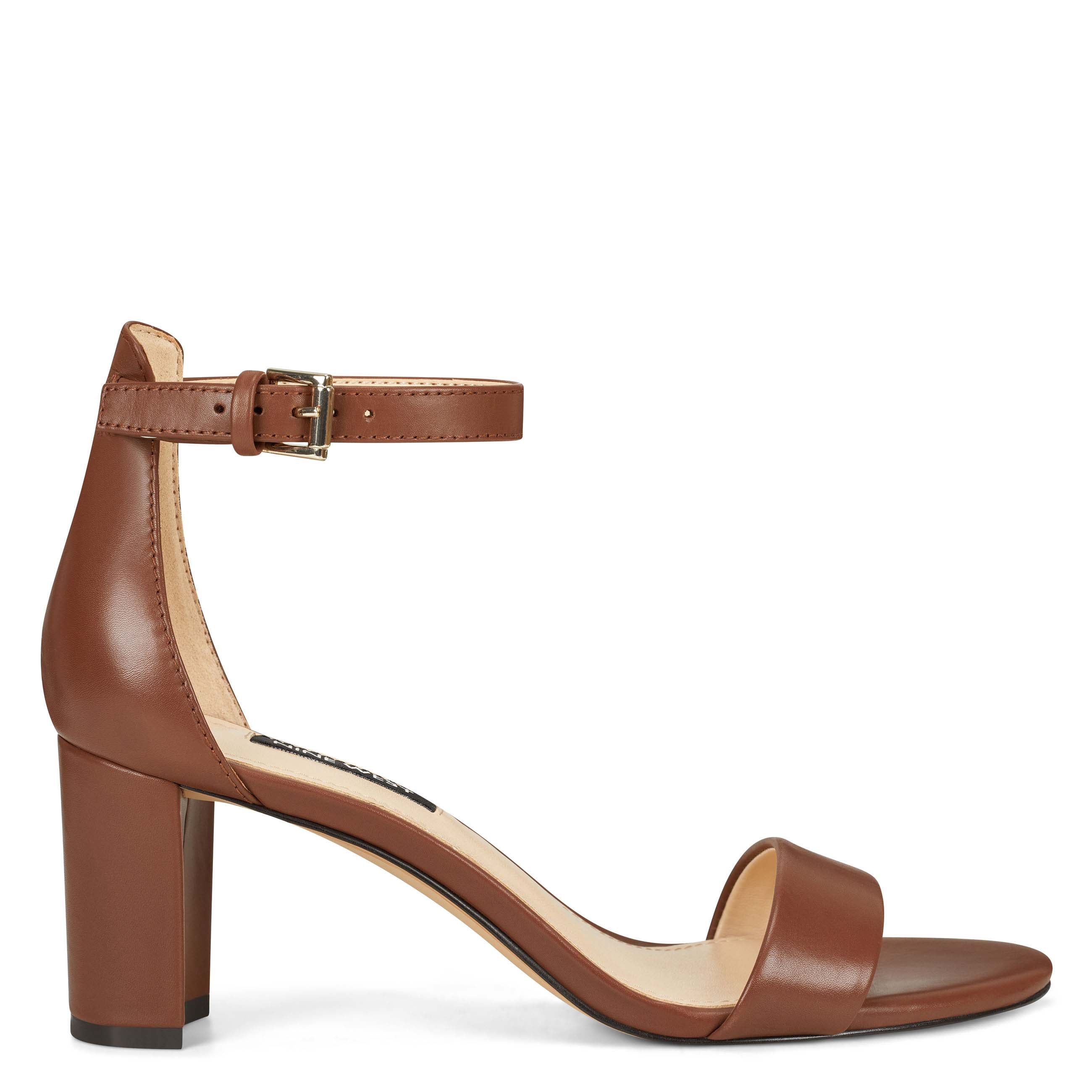 Brown Block-Heel Sandals for Women