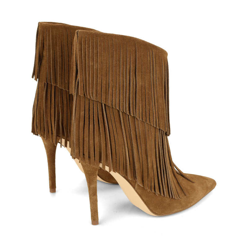 Carbona Leather Fringe Booties