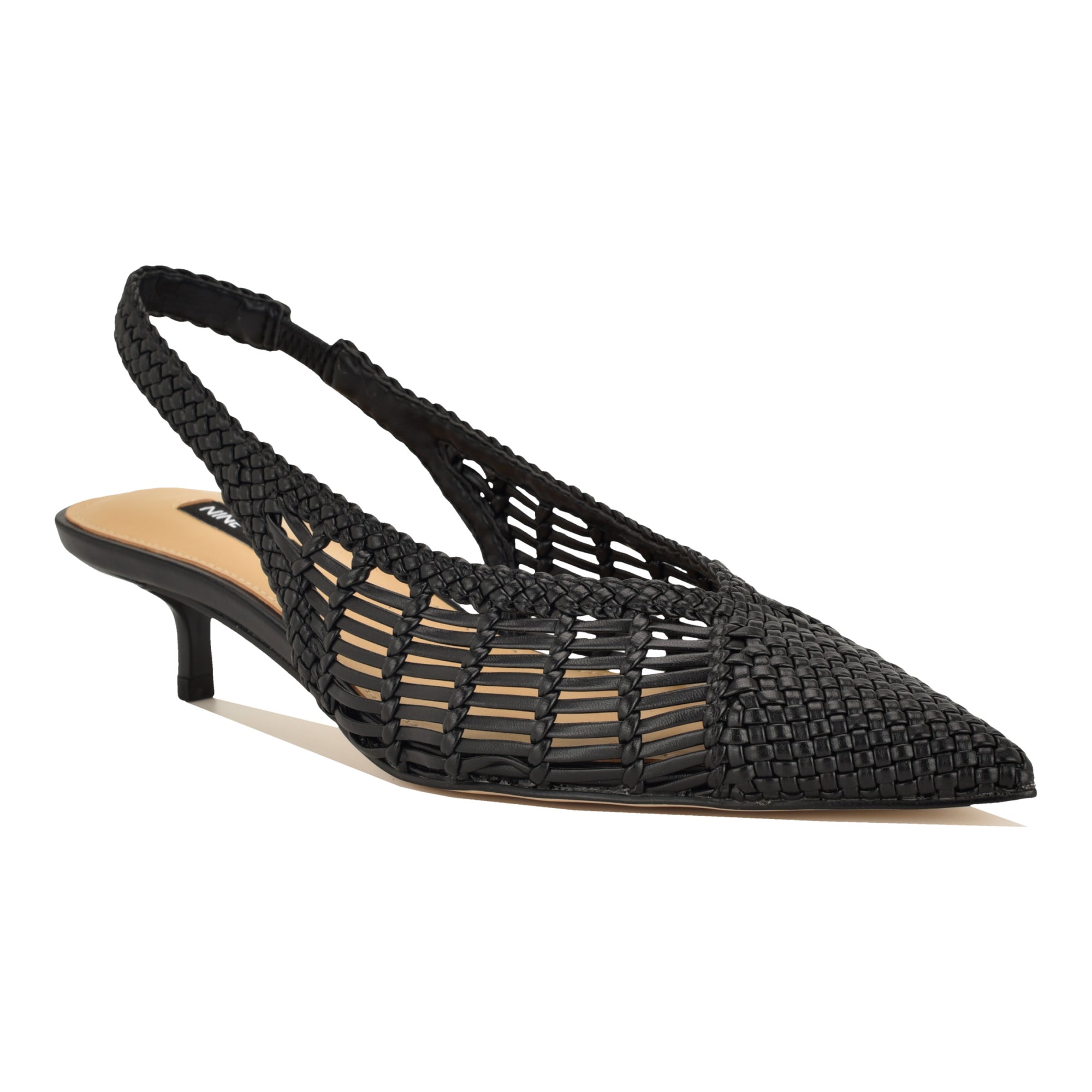 Edela Woven Kitten Heel Slingback Pumps