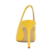 Feather Pointy Toe Slingback Pumps