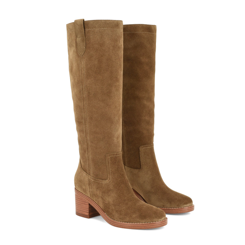 Hecee Block Heel Tailored Leather Boots