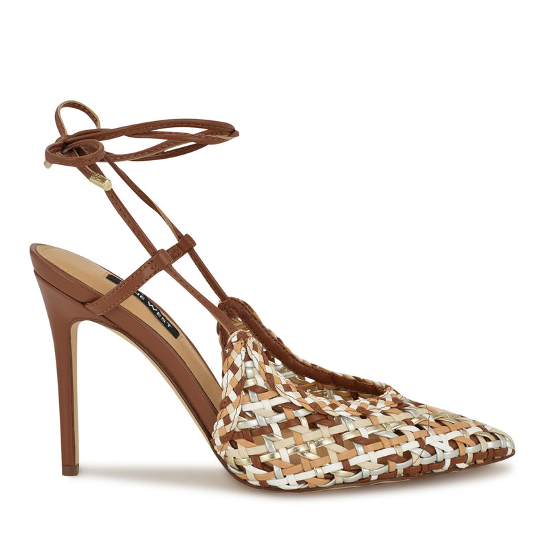 Fessla Woven Ankle Wrap Pumps