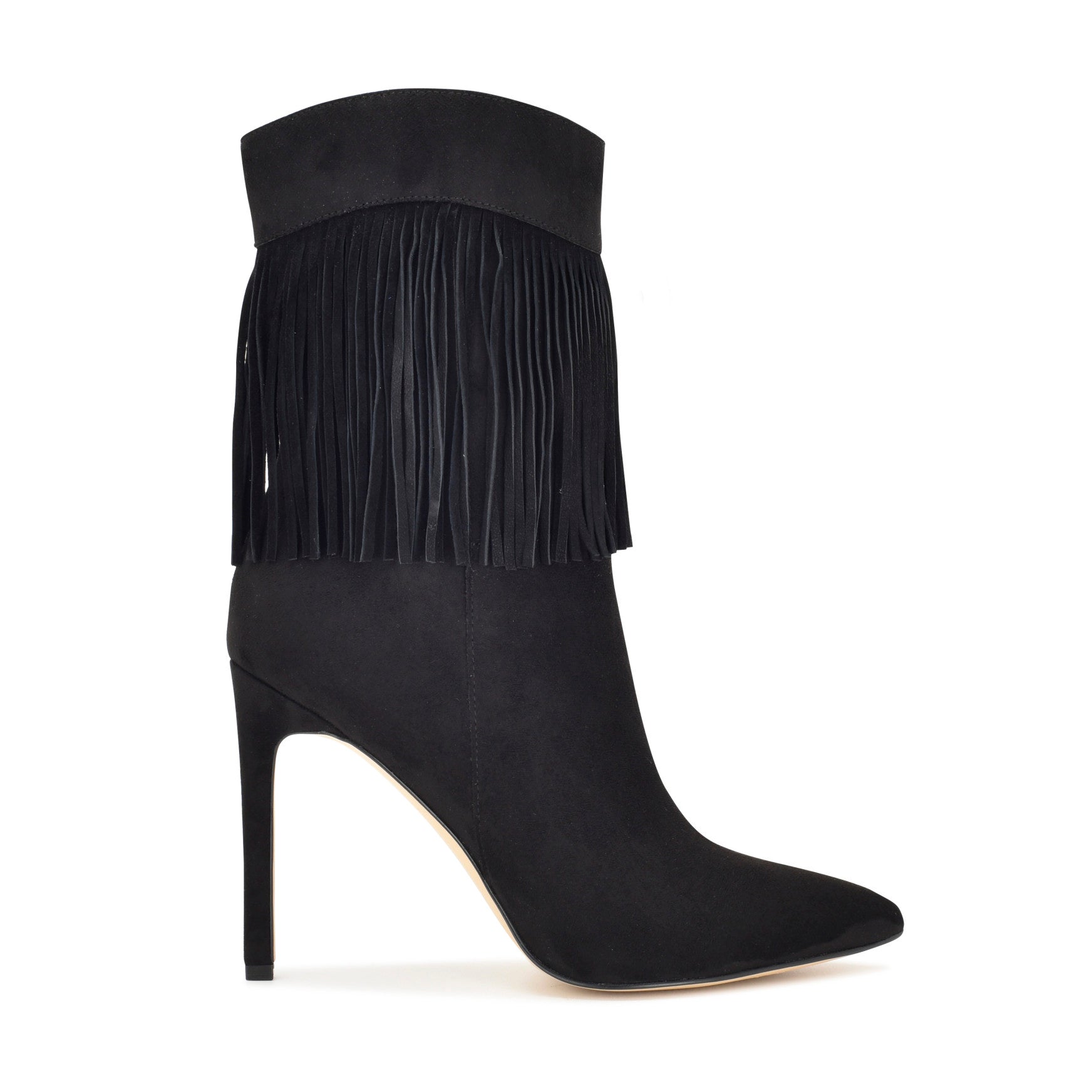 Tries Heeled Fringe Booties
