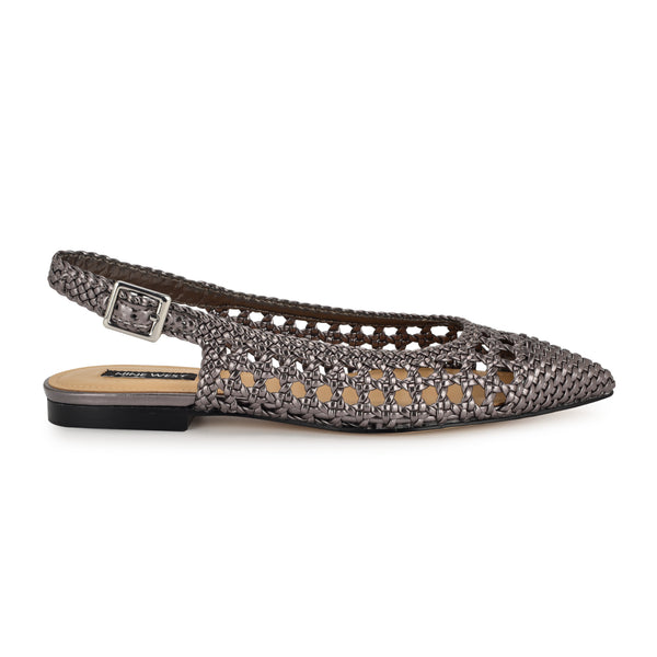 Women's Soel Woven Slingback Flats - Metallic | Nine West