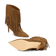 Carbona Leather Fringe Booties