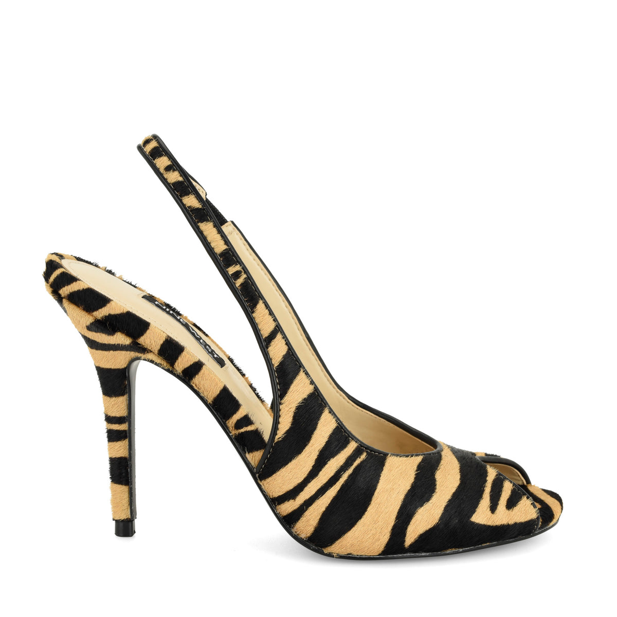Pretta Peep Toe Slingback Pumps - 5 / M / Zebra Printed Pony Hair