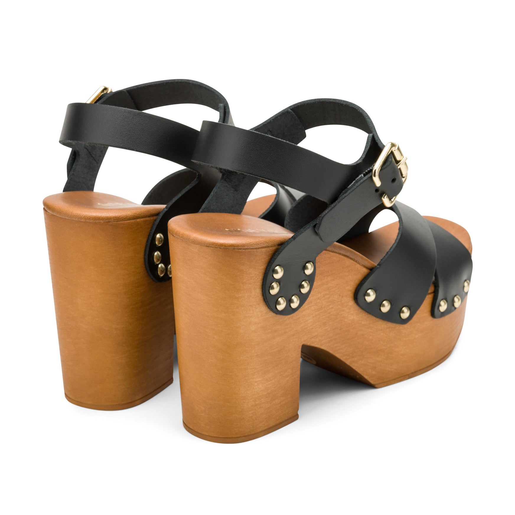 Corts Studded Leather Wedge Sandals