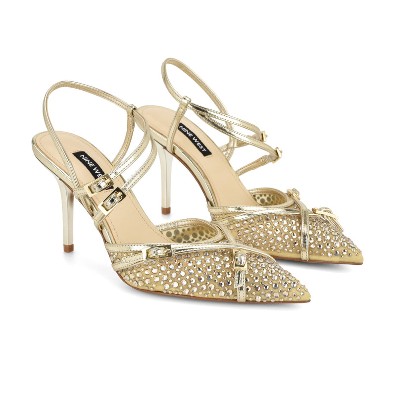 Pertee Strappy Embellished Pumps