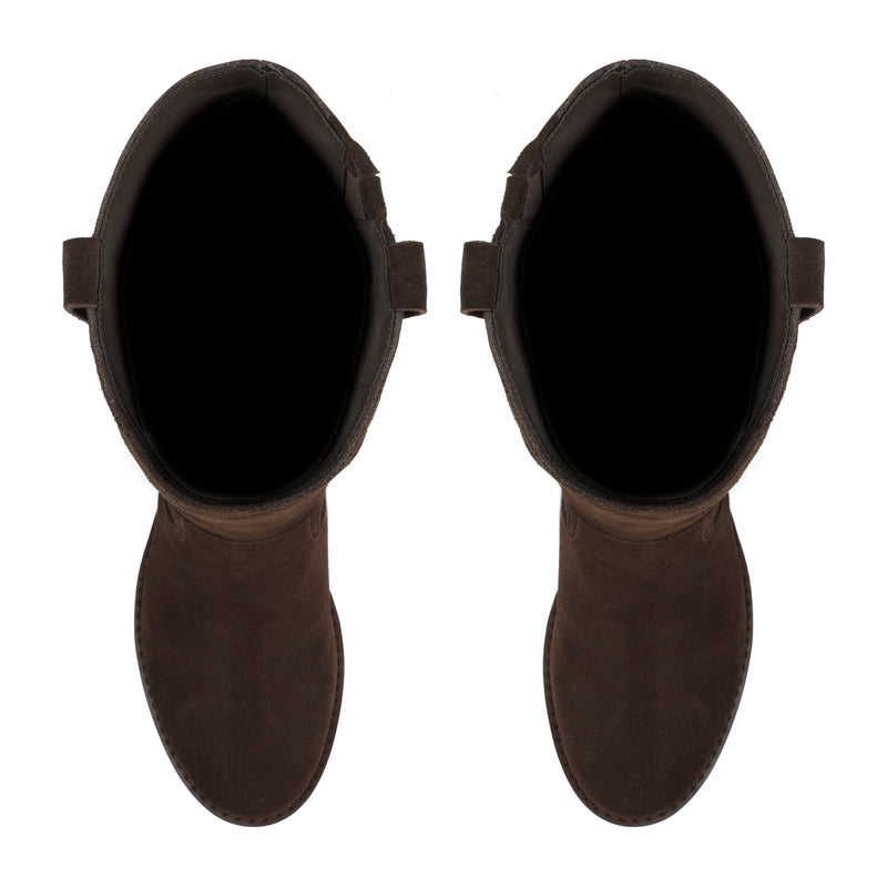 Hecee Block Heel Tailored Leather Boots