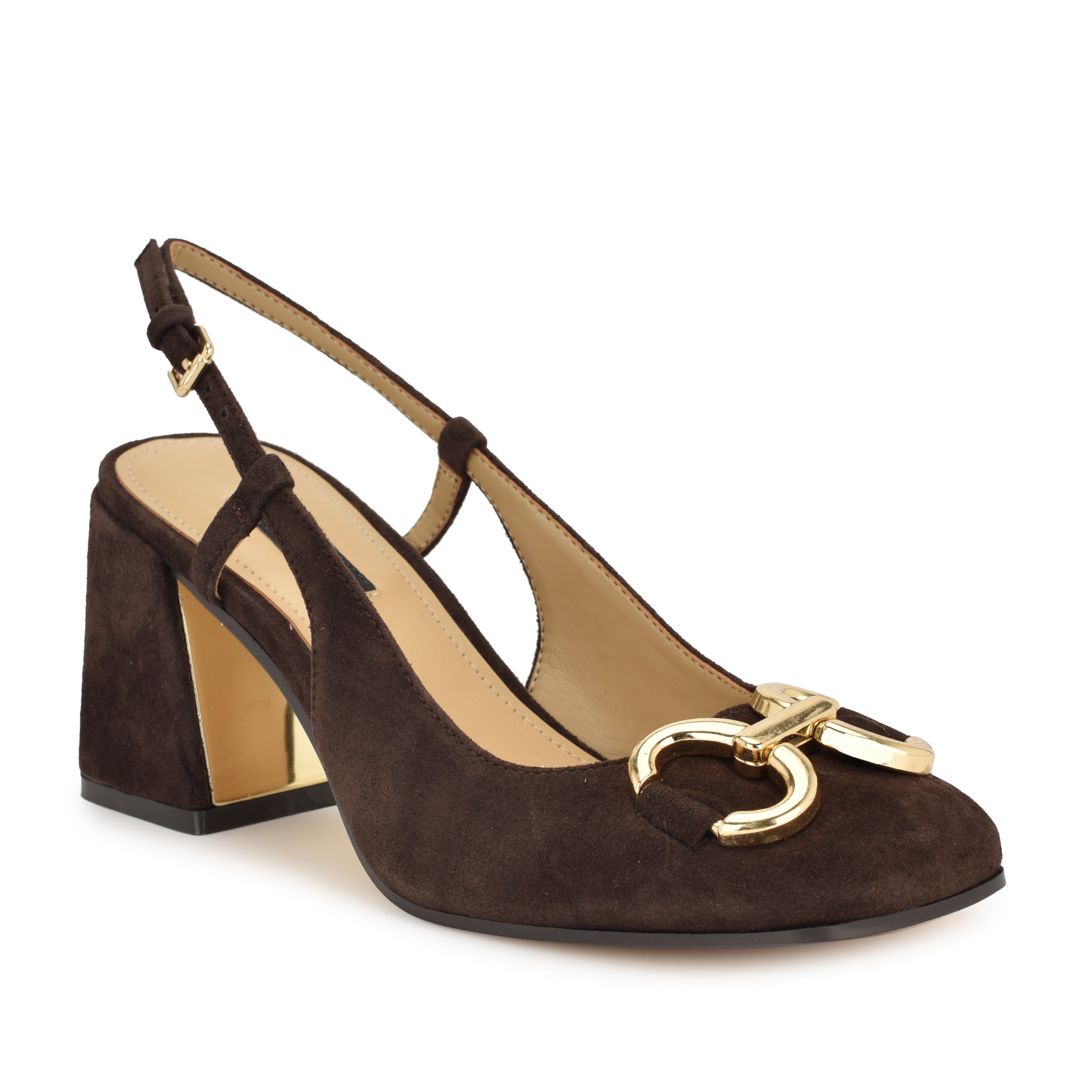 Cast Block Heel Slingback Pumps