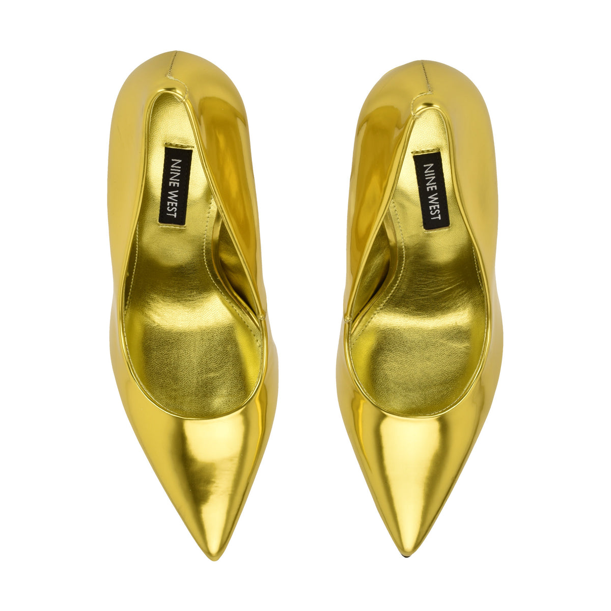 Women's Fresh Pointy Toe Pumps - Yellow Mirror Patent | Nine West