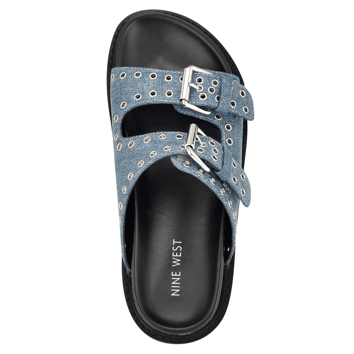 Women's Eleny Buckle Slide Sandals - Denim | Nine West