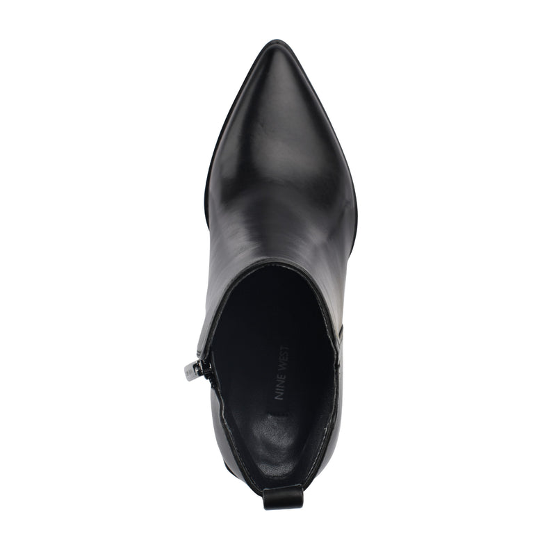 Birds Block Heel Leather Booties