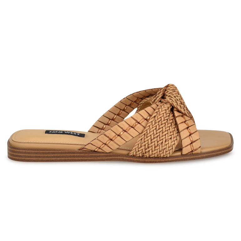 나인웨스트 NINEWEST Olson Knotted Flat Slide Sandals