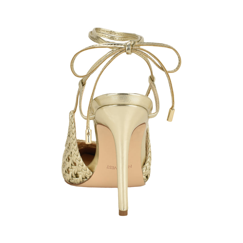 Fessla Woven Ankle Wrap Pumps