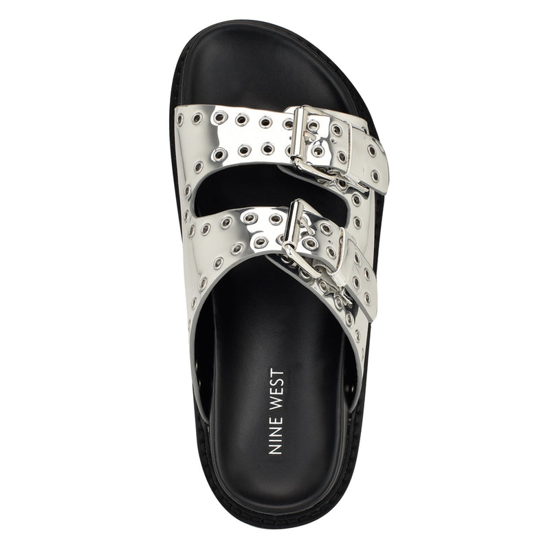 Eleny Buckle Slide Sandals