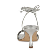 Raqchel Rhinestone Bow Ankle Wrap Sandals