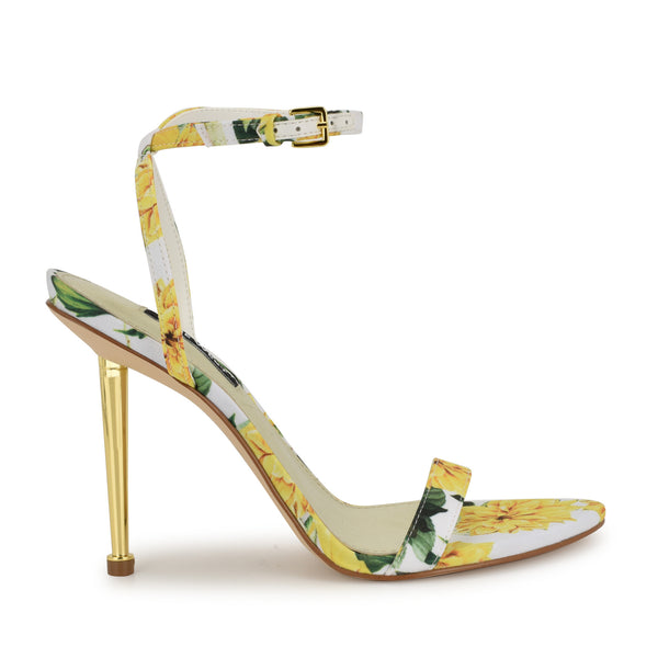 Women's Reina Ankle Strap Sandals - Yellow Floral | Nine West
