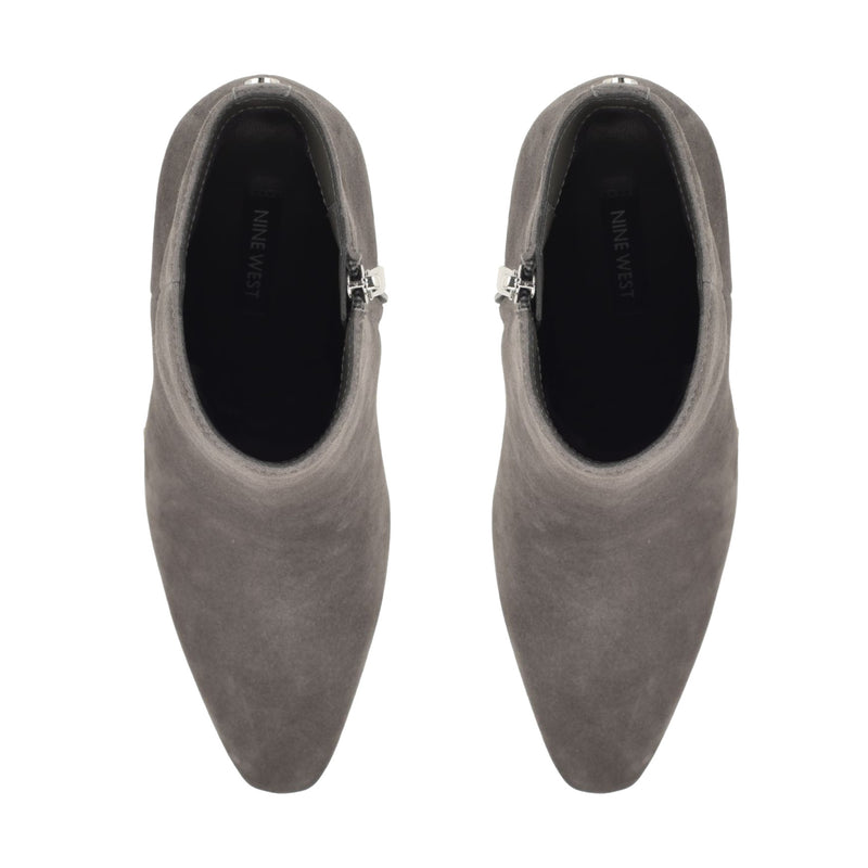 Reraye Block Heel Ankle Leather Booties
