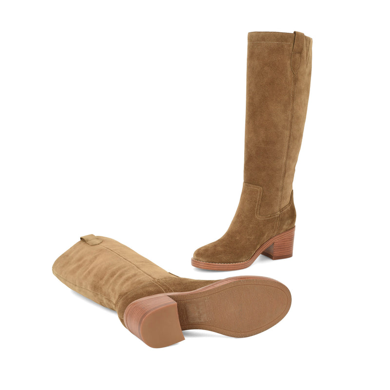 Hecee Block Heel Tailored Leather Boots