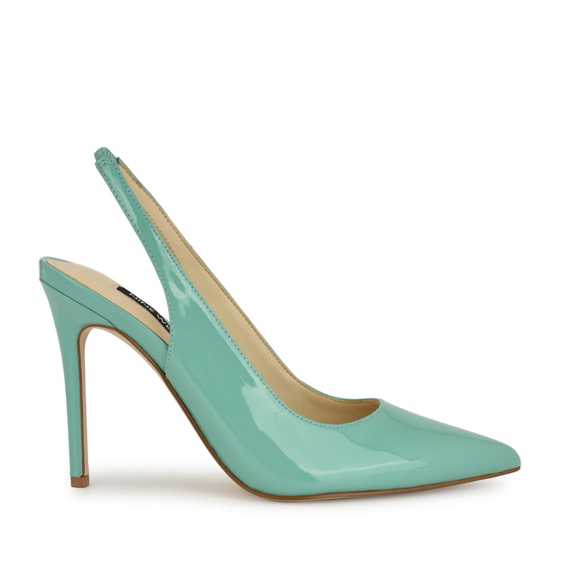 Feather Pointy Toe Slingback Pumps