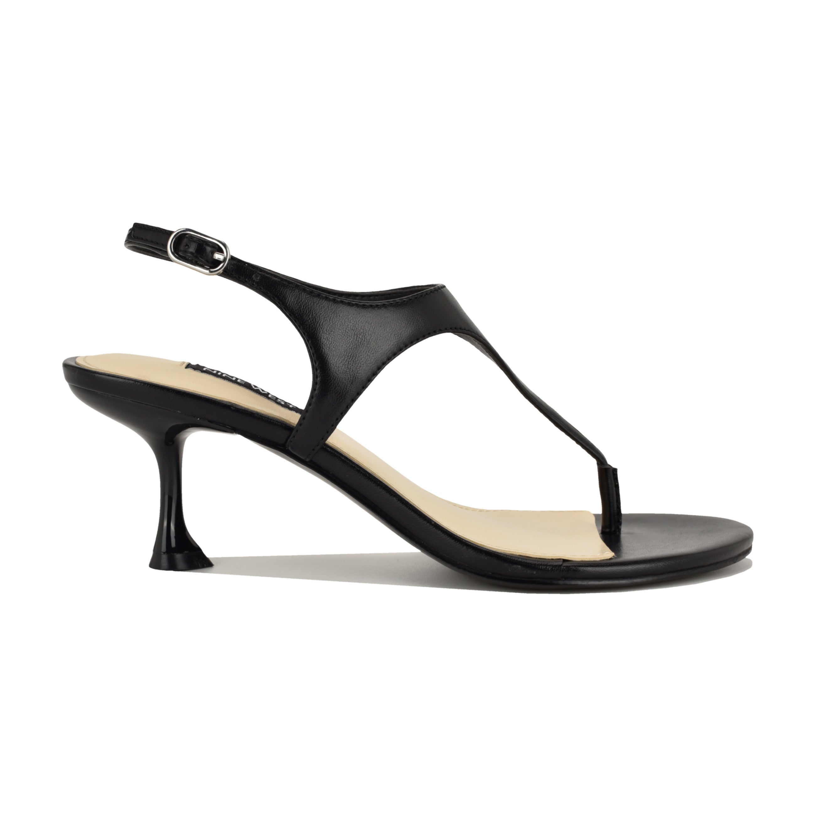 Noir Heeled Thong Sandals