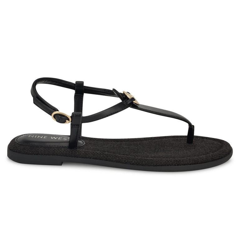 나인웨스트 NINEWEST Dayna Casual Flat Sandals,Black
