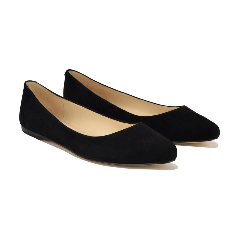 Women's Speakup Almond Toe Flats - Black Suede | Nine West Women's Speakup Almond Toe Flats - Black Suede | Nine West