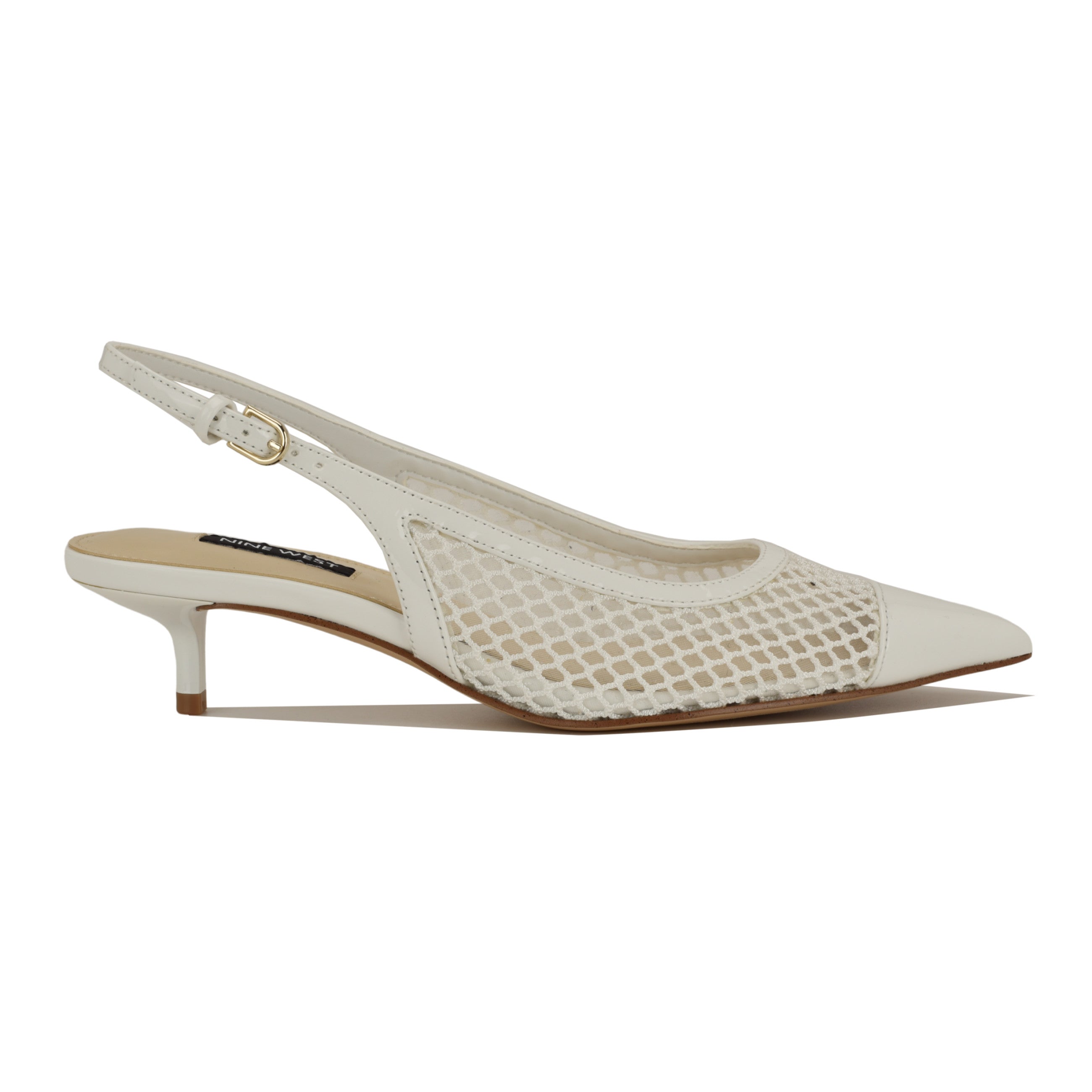 Eraya Mesh Kitten Heel Slingback Pumps