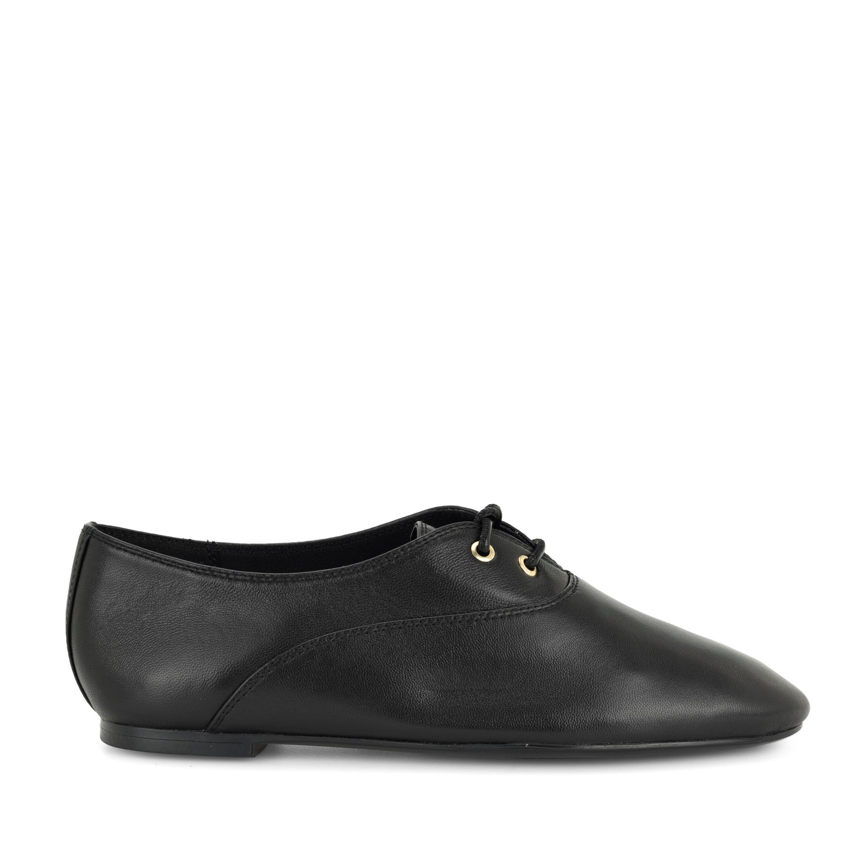 Women's Jazzy Leather Oxford Flats - Black Leather | Nine West