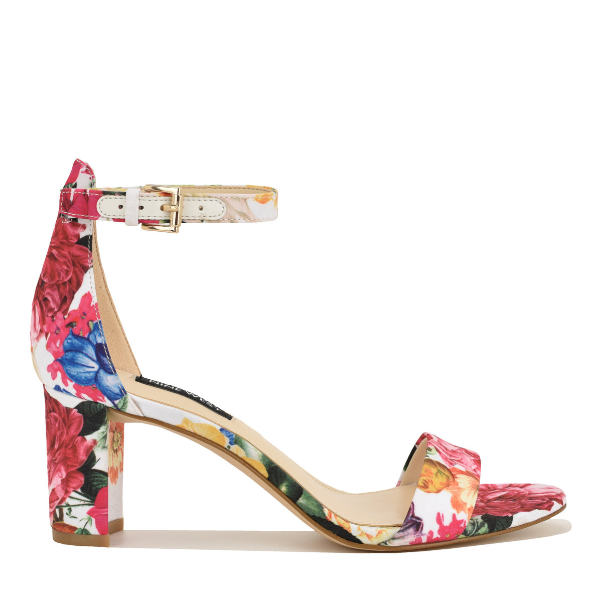 Women's Pruce Ankle Strap Block Heel Sandals - White Floral Print ...