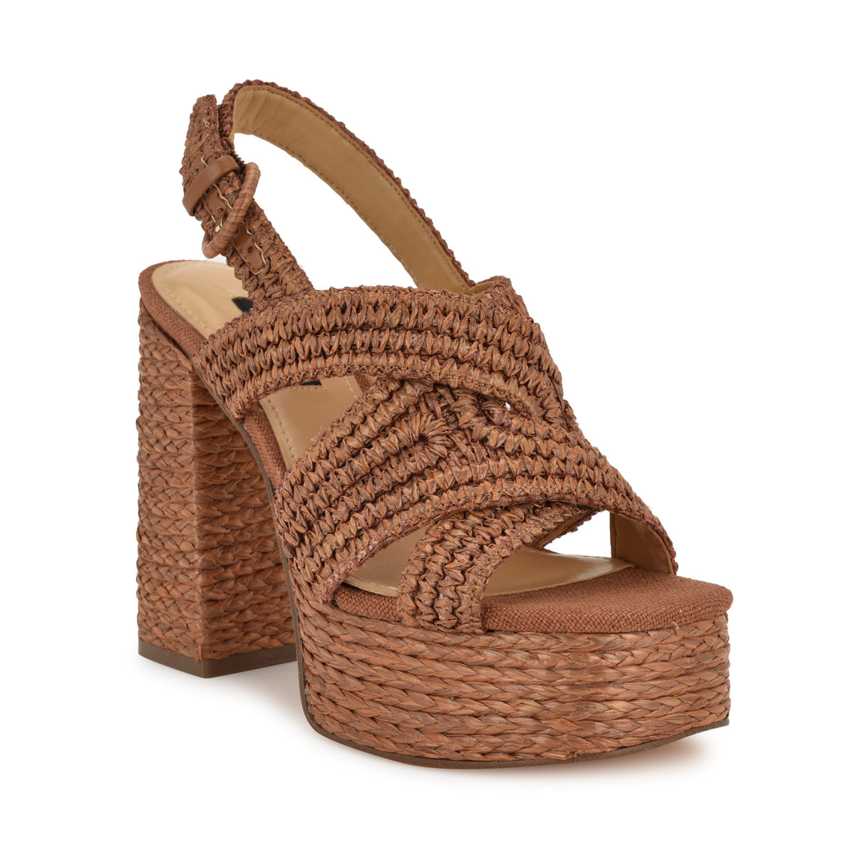 Women's Vanity Platform Sandals - Brown Raffia | Nine West