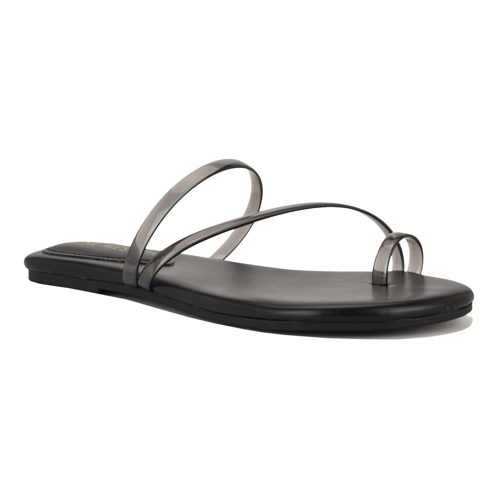 Women's Bazz Jelly Flat Sandals - Black/Clear | Nine West