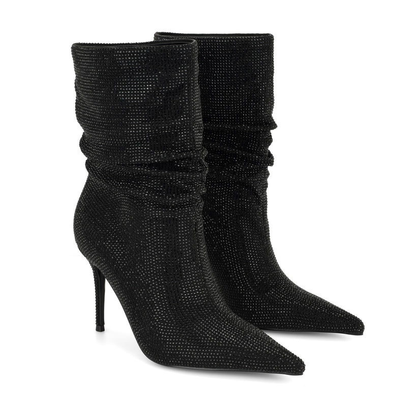 Glamsta Rhinestone Slouch Booties