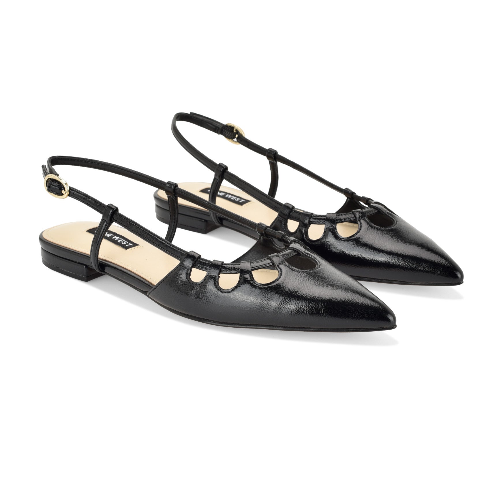 新品♡ Na.e ナエ　Urban Slingback Flats Black Women's Harra Cutout Slingback Flats - Black | Nine West
